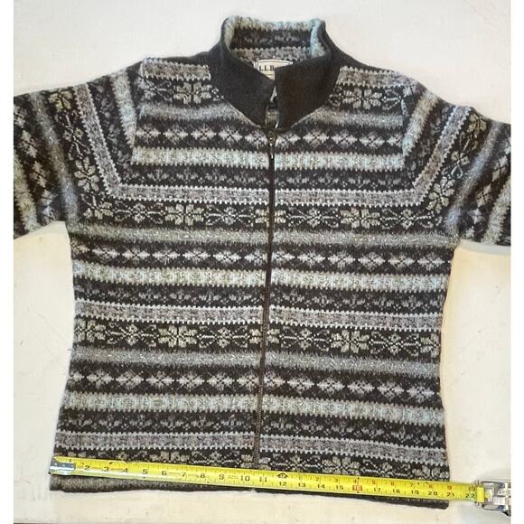 VTG L.L. Bean Women Wool Silk Fair Isle Sweater Made in Scotland Sz L Cozycore - Picture 6 of 13